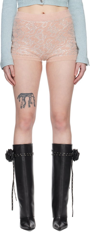 Shorts Blumarine Blumarine Monogram Knit Shorts Lyserød | P422P124A, 0