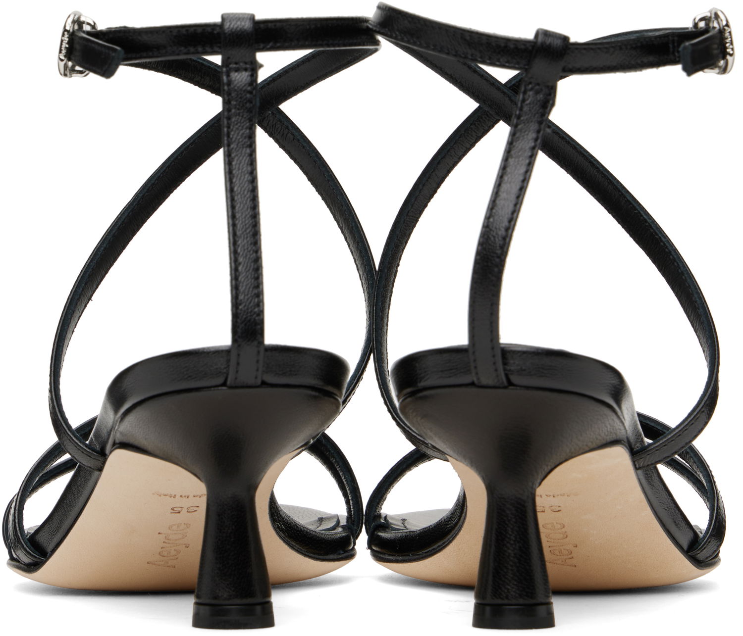 Tilbehør Aeyde Aeyde Maeve Leather Heeled Sandals Sort | A11-HS-PRAR55ST156-SS25-800-007, 1