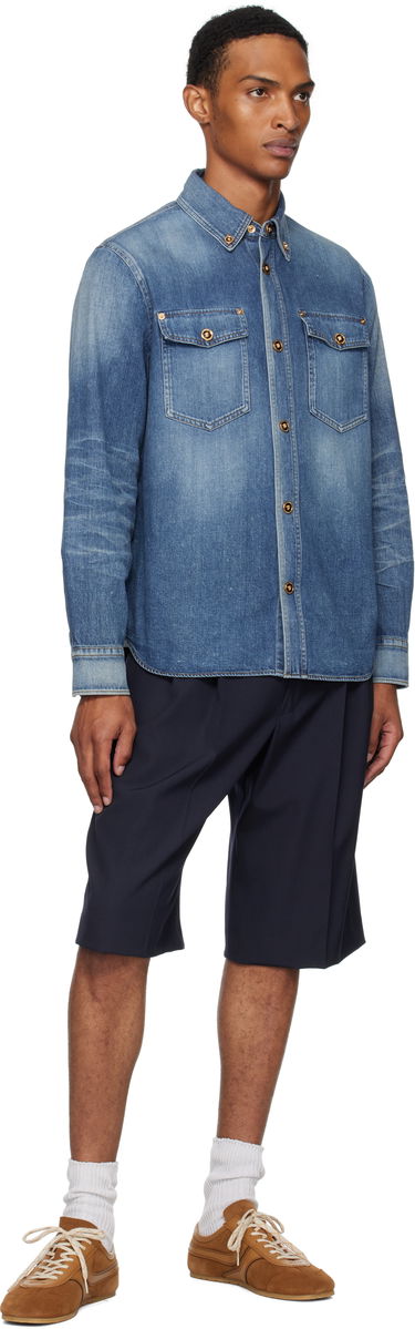 Skjorte Versace Versace Denim Shirt Blå | 1013887_1A14406, 3