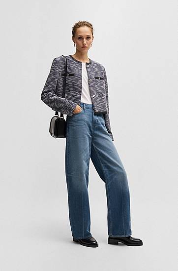 Jeans BOSS Cotton-Blend Denim Jeans Blå | 50522849, 1