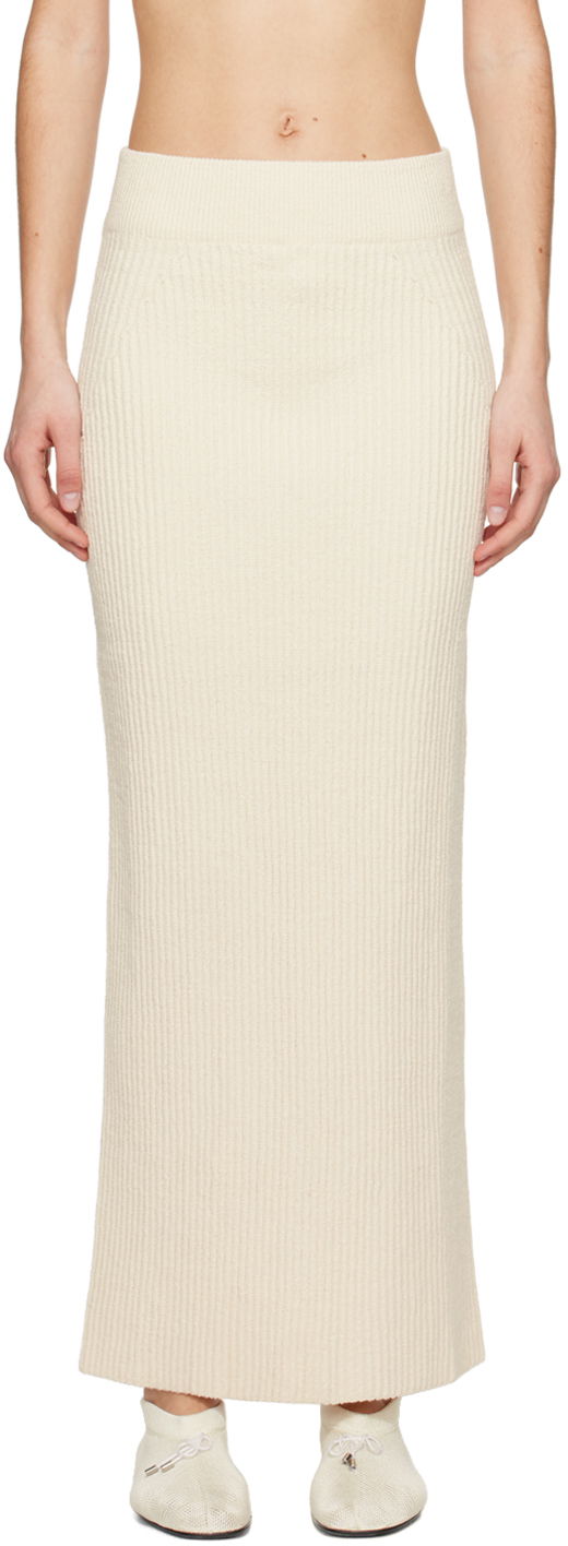 Nederdel TOTEME TOTEME Vented Maxi Knit Skirt Beige | 242-WRB2171-YA0042