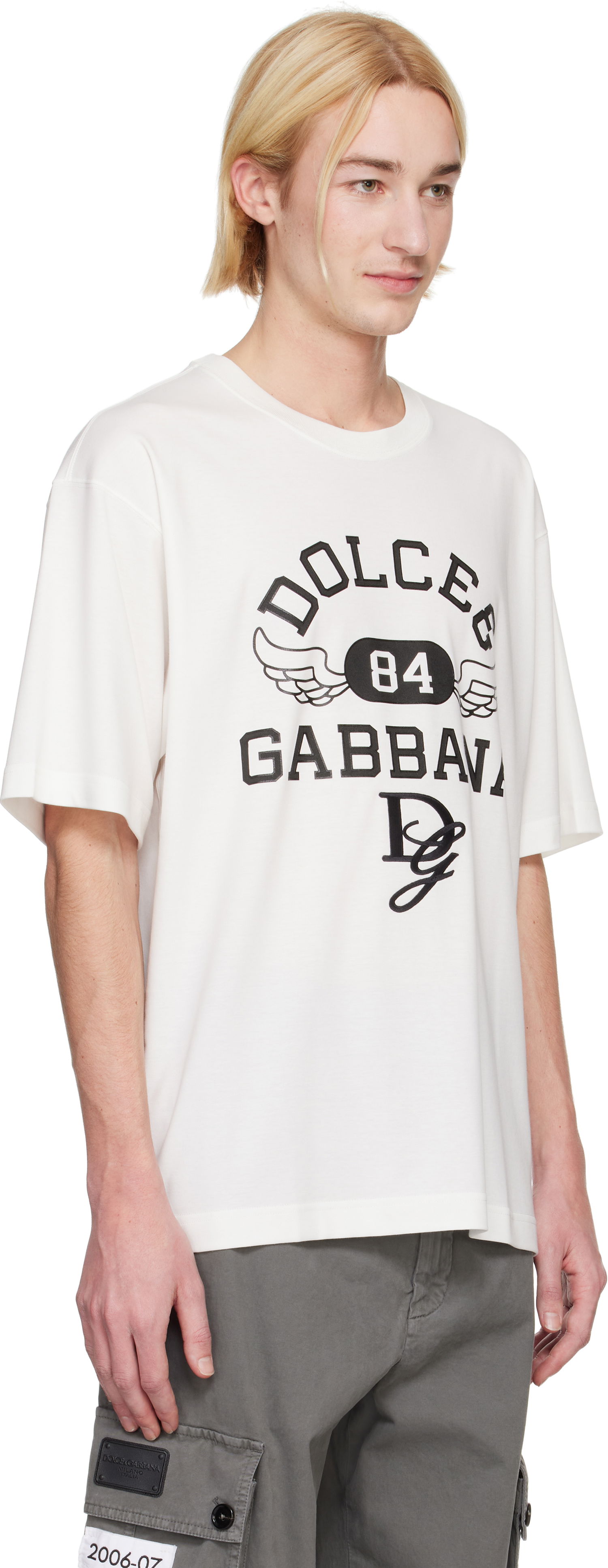T-shirt Dolce & Gabbana Round Neck T-Shirt with Graphic Print Hvid | G8PN9ZG7NSN, 1