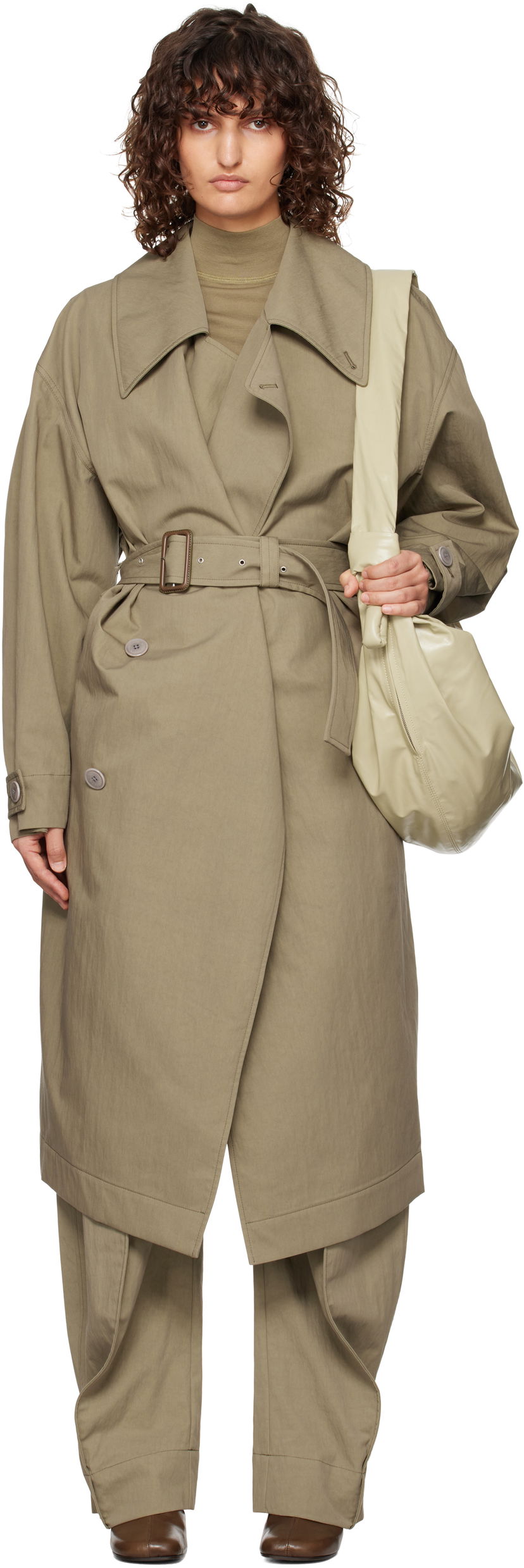 Trenchcoat LEMAIRE Lemaire Water-Repellent Trench Coat Grøn | CO1059 LF1228