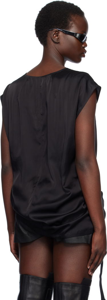 Tanktop Rick Owens Rick Owens Hollywood Dylan Silk T-Shirt Sort | RP01E7118 SCH, 2