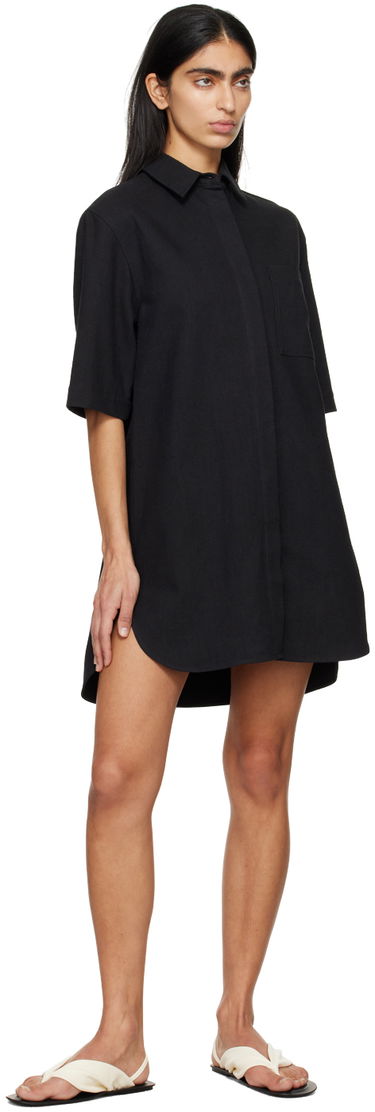 Kjole Loulou de Saison Loulou de Saison Basava Mini Shirt Dress Sort | BASAVA, 3