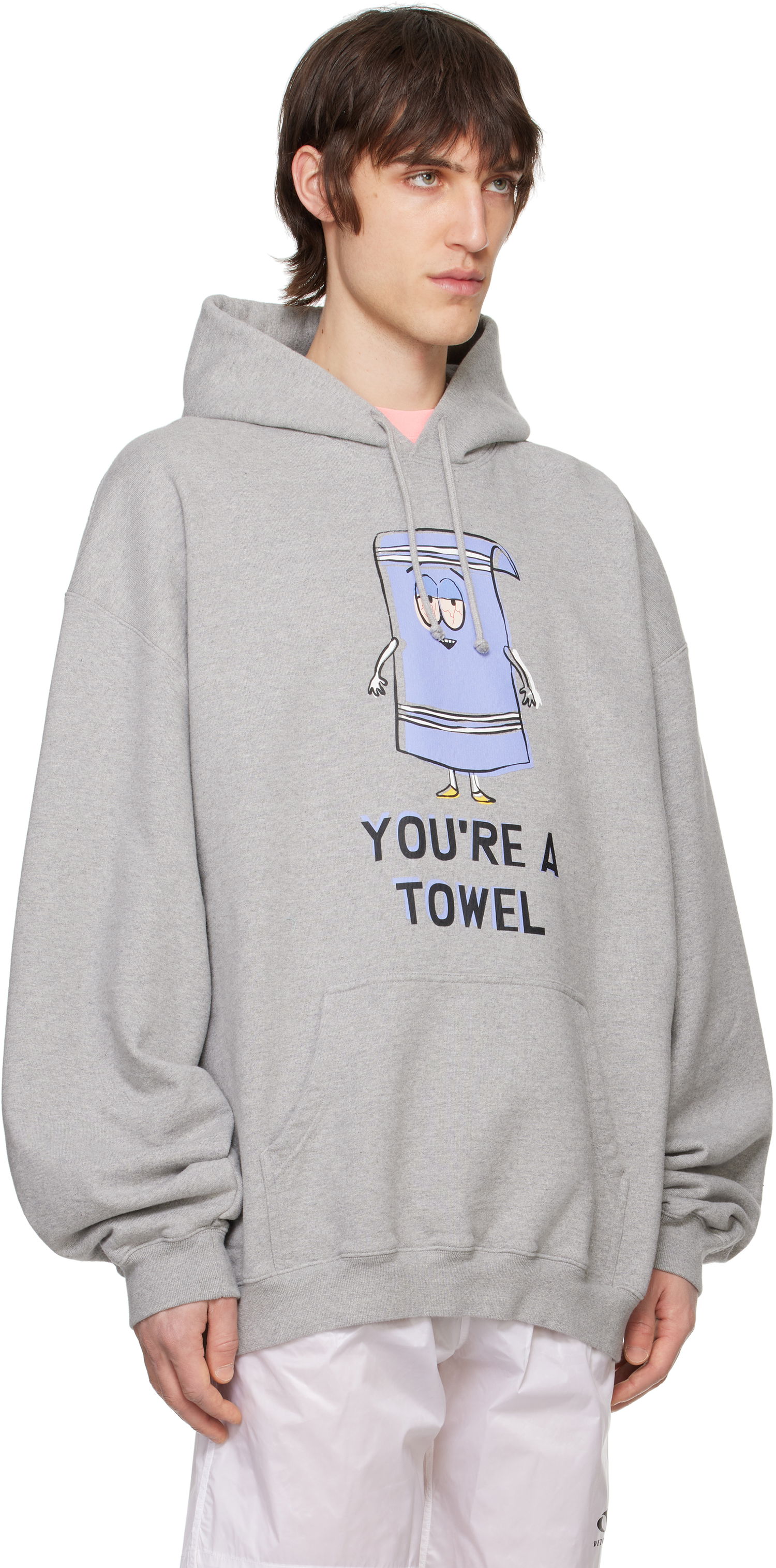Sweatshirt VETEMENTS Vetements Runway 'You're A Towel' Oversized Hoodie Grå | UA66HD680G, 1
