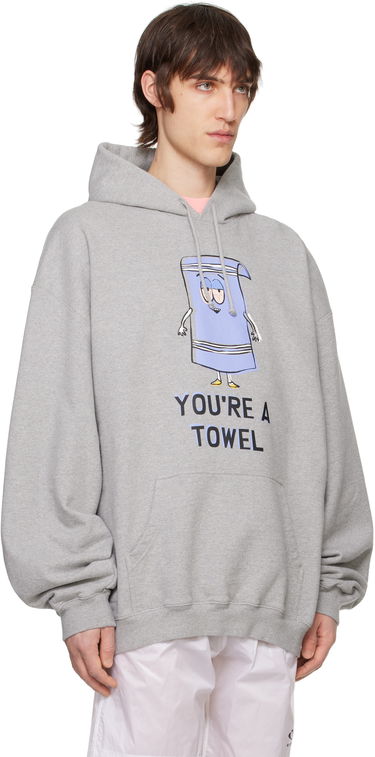 Sweatshirt VETEMENTS Vetements Runway 'You're A Towel' Oversized Hoodie Grå | UA66HD680G, 1