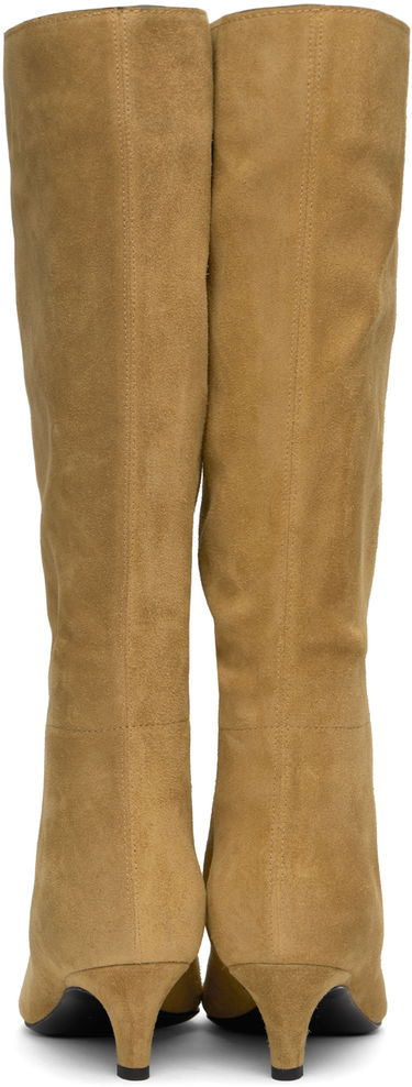Tøj TOTEME TOTEME Wide Shaft Suede Knee-High Boots Beige | 243-WAS3114-LE0003, 1