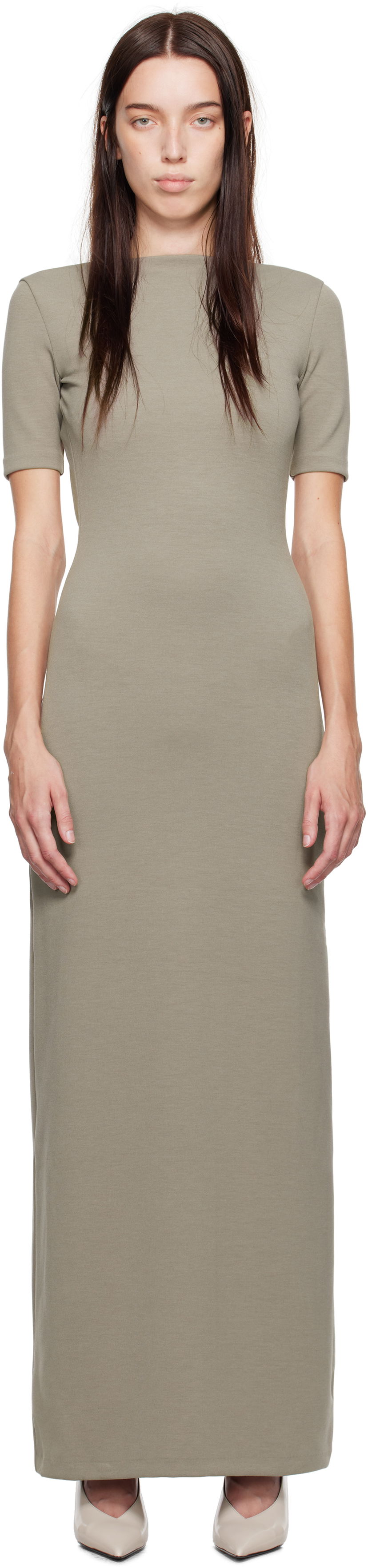 Kjole CALVIN KLEIN Maxi Dress Beige | 81WL261-QDH