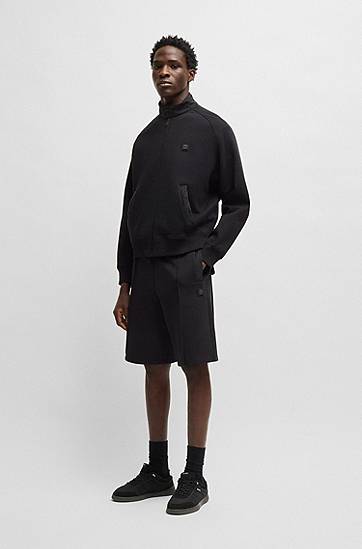 Bomberjakke BOSS Contrast-Trim Cotton-Blend Jacket Sort | 50536336, 1