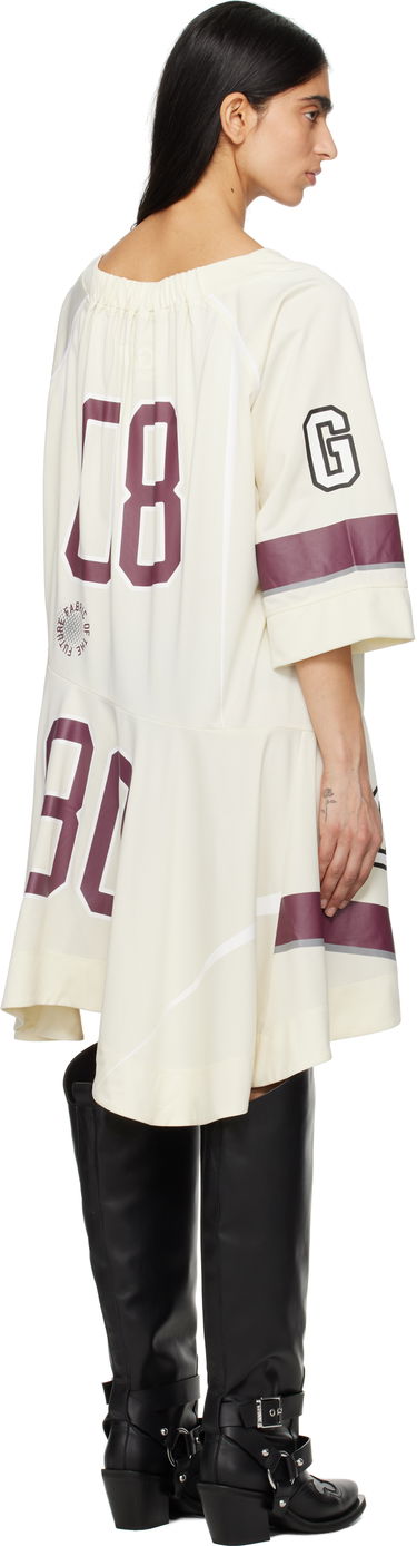 Kjole GANNI GANNI Future Mesh Oversized Minidress Beige | T4300, 2