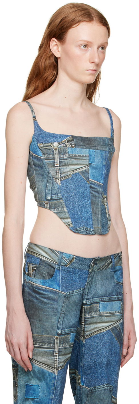 Tanktop Miaou Miaou Venus Patchwork Denim Camisole Top Blå | 7040SCDEN, 1