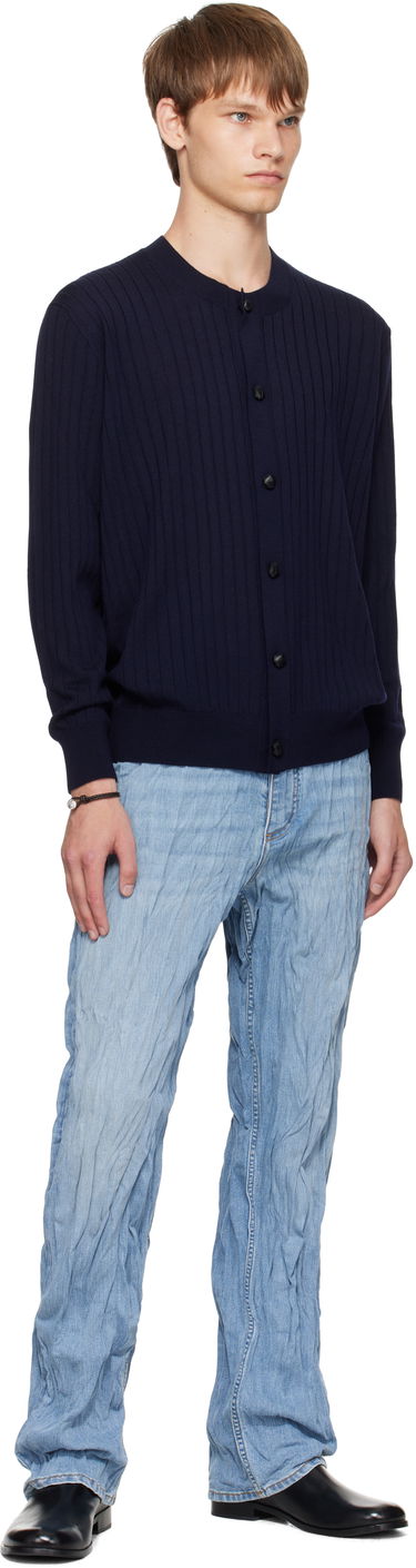 Sweater Bottega Veneta Bottega Veneta Wool Rib Knit Cardigan Mørkeblå | 838111V5L704140, 3