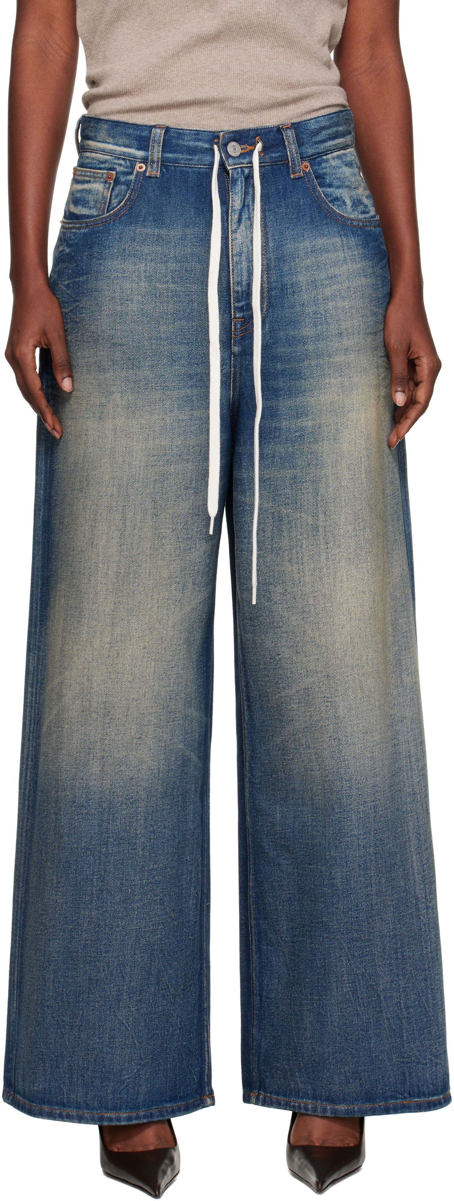 Jeans Maison Margiela MM6 Maison Margiela Wide-Leg Jeans Blå | S52LA0262 M30017, 0