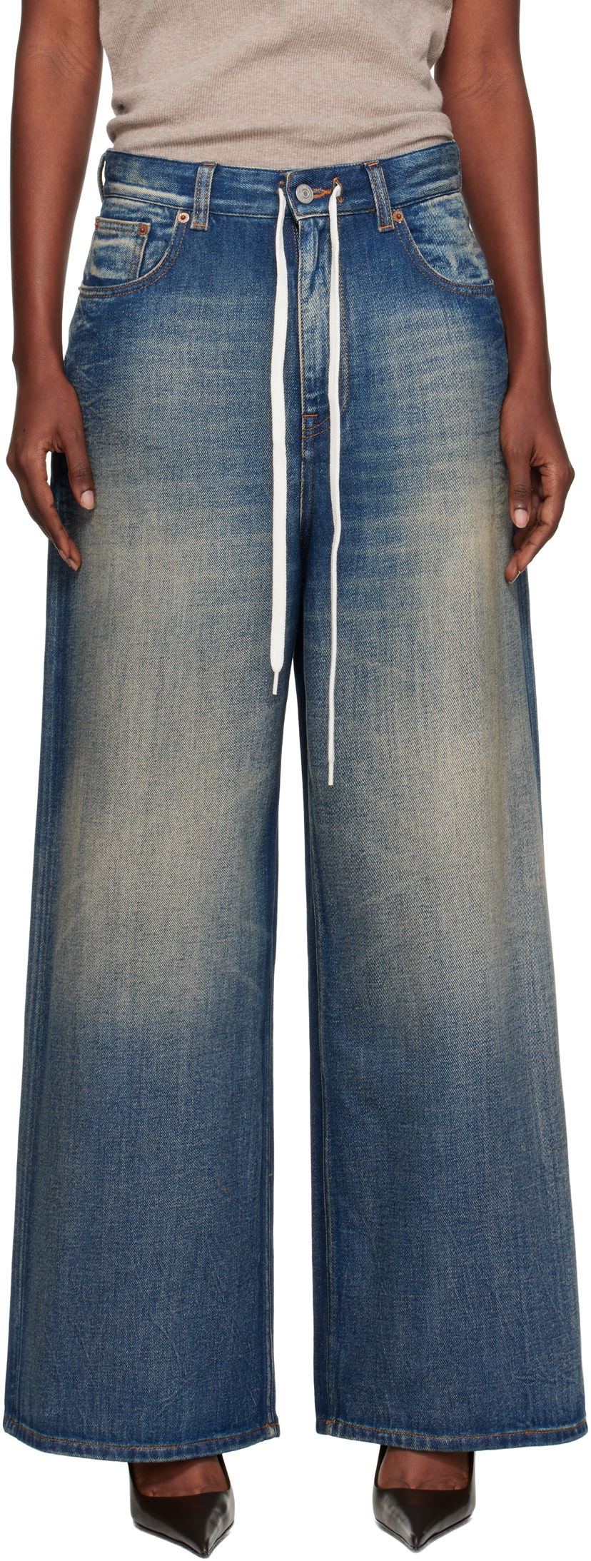 Jeans Maison Margiela MM6 Maison Margiela Wide-Leg Jeans Blå | S52LA0262 M30017