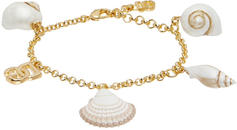 Armbånd Dolce & Gabbana DG Logo & Shell Charm Chain Bracelet Metalisk | WBQ6C5W1111