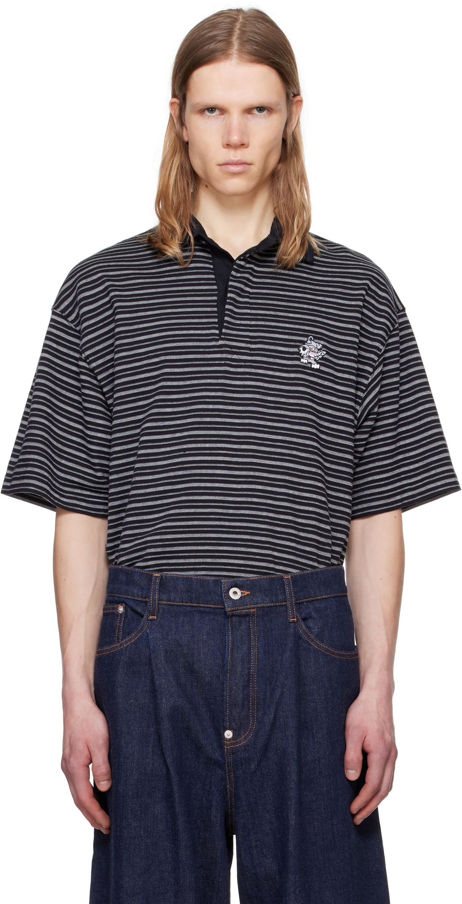 Polo skjorte KENZO Kenzo Paris VERDY Edition Embroidered Polo Sort | FF55PO5414SD, 0