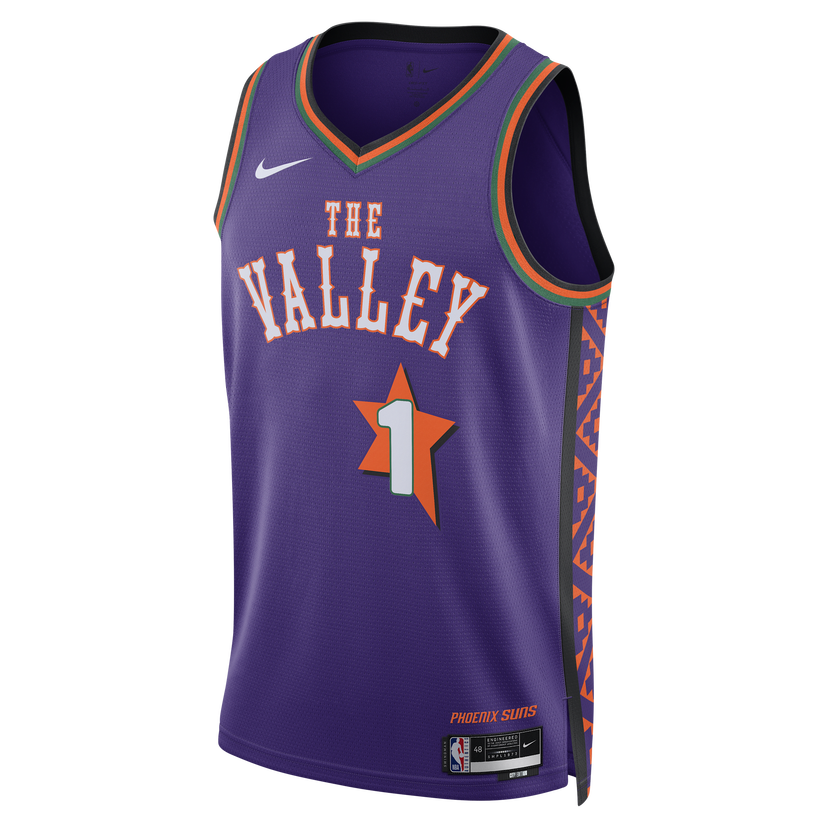 Jersey Nike Dri-FIT NBA Swingman Devin Booker Phoenix Suns City Edition Basketball Jersey Lilla | FQ4356-504
