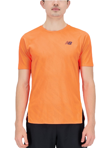 T-shirt New Balance Q Speed Tee Orange | mt23281-ndf