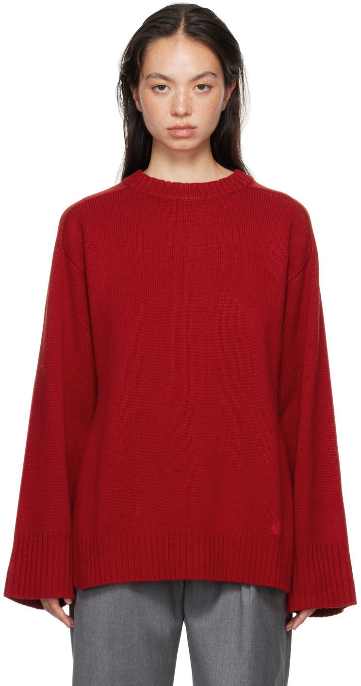 Sweater Loulou de Saison Loulou de Saison Safi Ribbed Knit Sweater Rød | SAFI