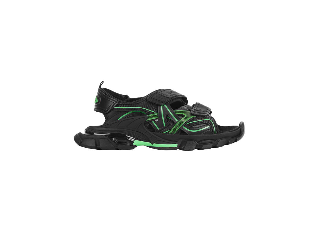 Sneakers og sko Balenciaga Track Sandal Black/Fluo Green Sort | 617542W3AJ11030, 0