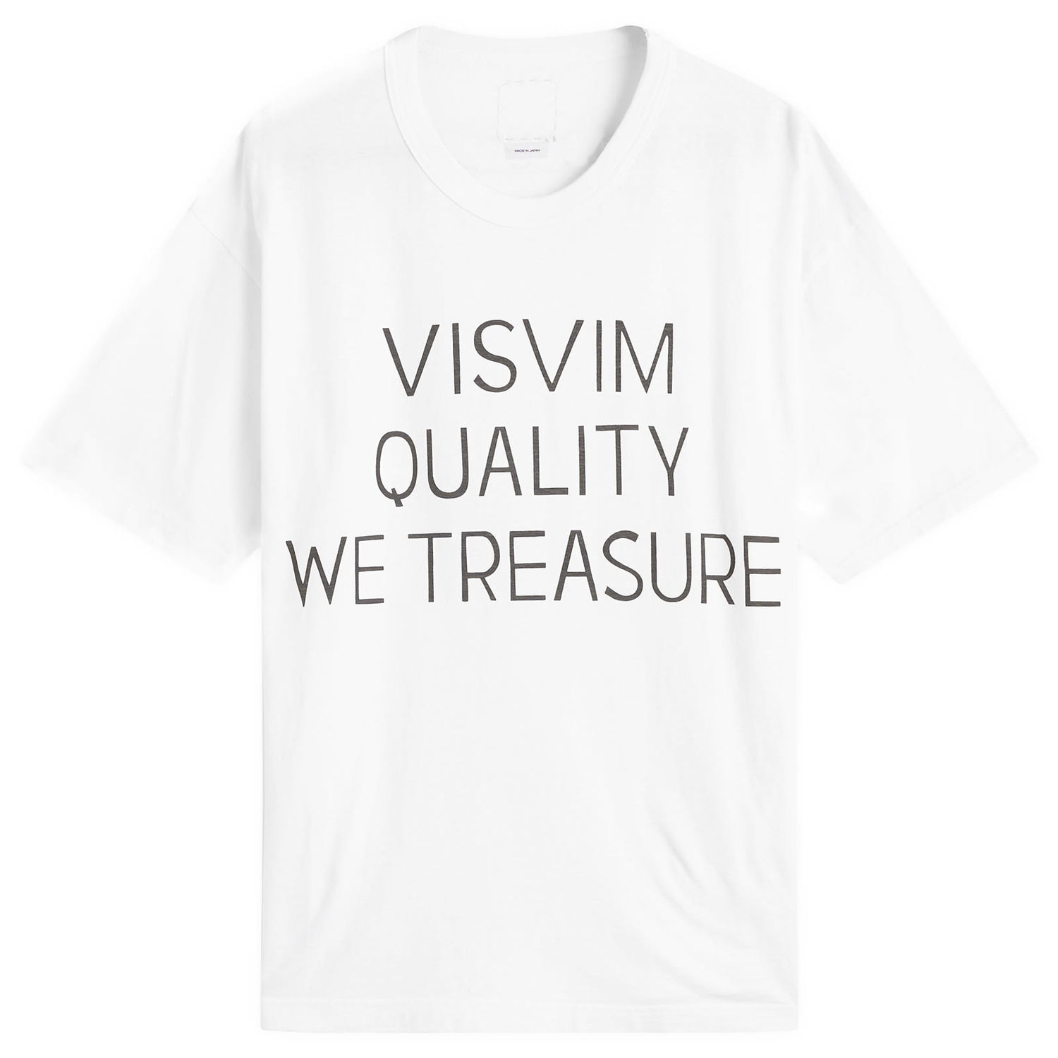 T-shirt visvim Jumbo T-Shirt with 'VISVIM QUALITY WE TREASURE' print, Size Large Hvid | 0125205010016-WHT, 0