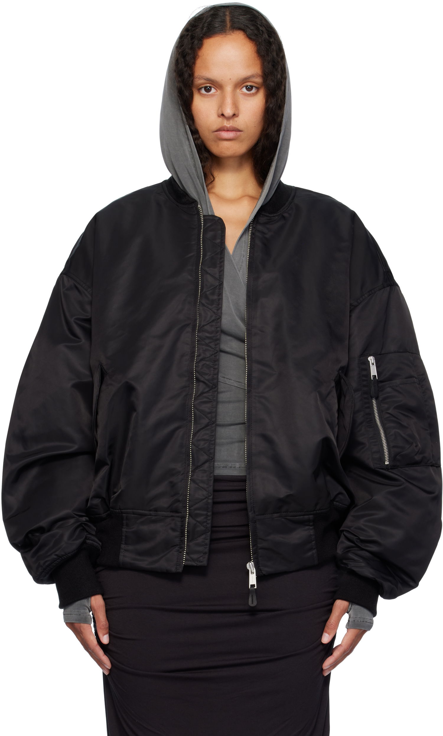 Bomberjakke Entire Studios Bomber Jacket Sort | ES2540OI, 0