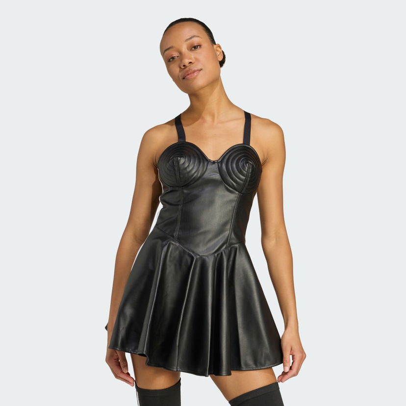Kjole adidas Performance Jeremy Scott Faux-Leather Dress Sort | JW0833