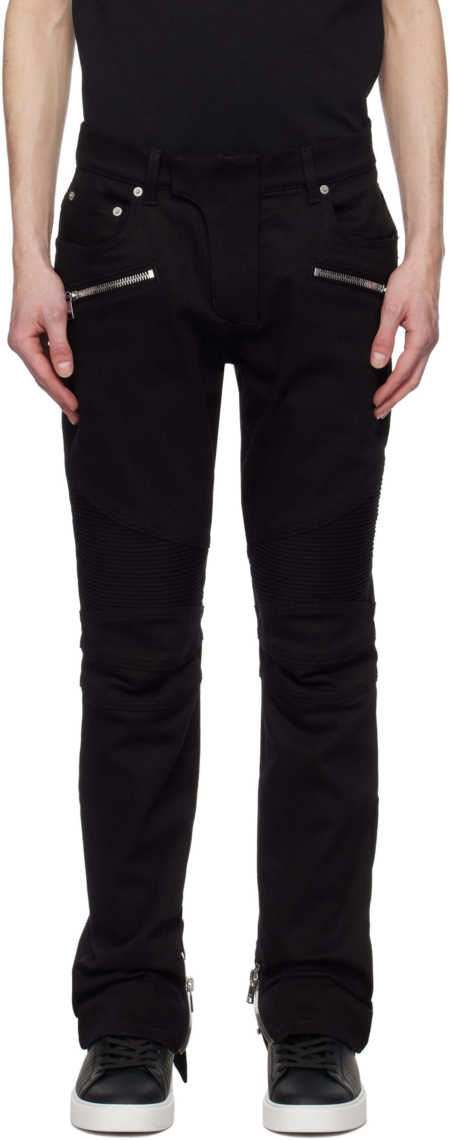 Jeans Balmain Balmain Slim-Fit Biker Jeans Sort | EH1MG115DF63, 0
