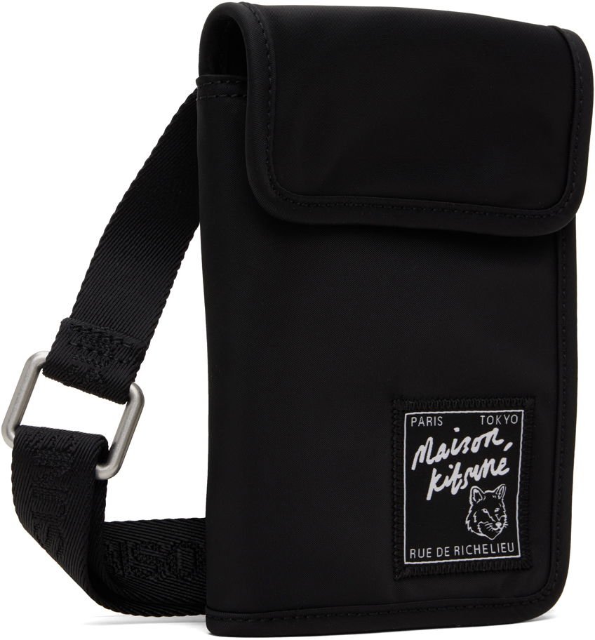 Tegnebog MAISON KITSUNÉ Maison Kitsuné 'The Traveller' Neck Pouch Sort | MM05362WQ1001P199, 1