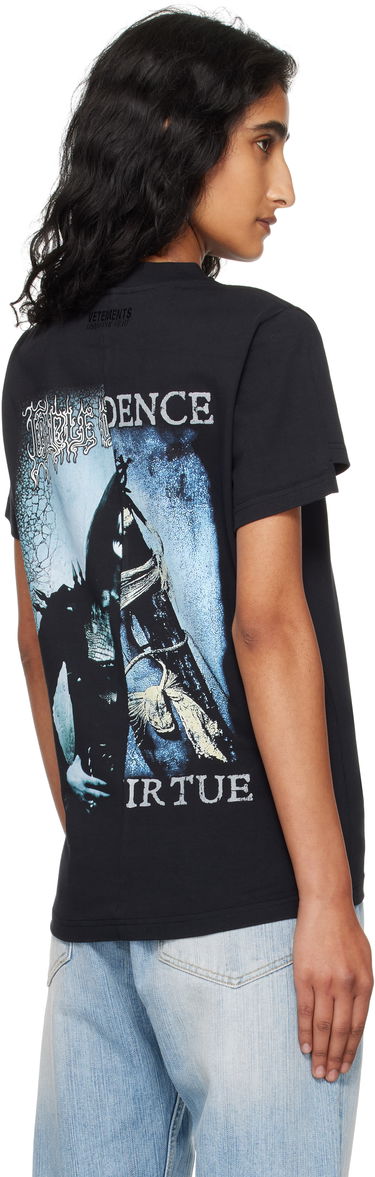 T-shirt VETEMENTS VETEMENTS Cradle of Filth Cut-Up Fitted T-Shirt Sort | WCF76TR960BB, 2