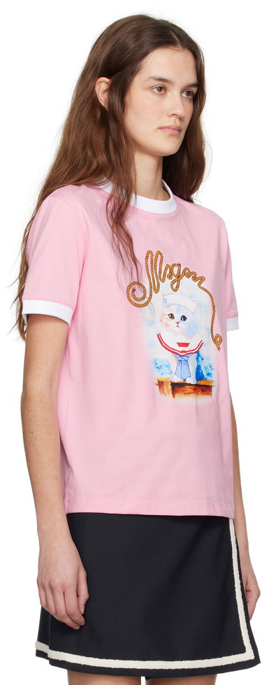 T-shirt MSGM White Graphic Print T-Shirt Hvid | 3841MDM152 257002, 4