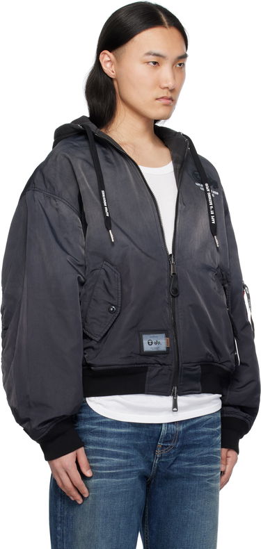 Bomberjakke AAPE by A Bathing Ape AAPE by A Bathing Ape Alpha Industries Edition MA-1 Reversible Bomber Jacket Sort | AAPJKM9709XXNBKL, 1