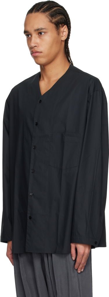 Skjorte LEMAIRE Lemaire V-Neck Button-Up Shirt Sort | SH1144 LF588, 3