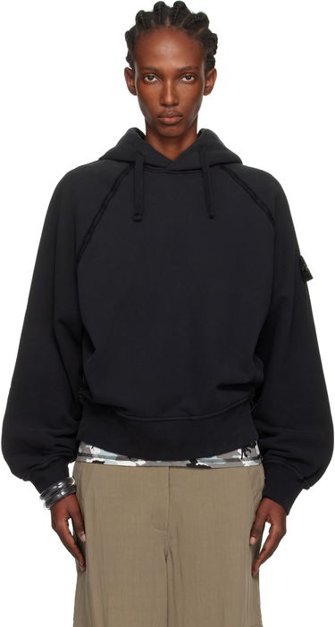 Sweatshirt Stone Island Brushed Organic Cotton Fleece Hoodie Sort | K2S15 6100023 S0A20, 0