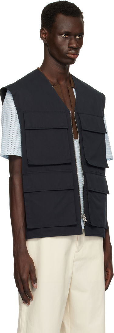 Vest Jil Sander Jil Sander Bellows Pocket Vest Mørkeblå | J22SW0001_J45266, 1