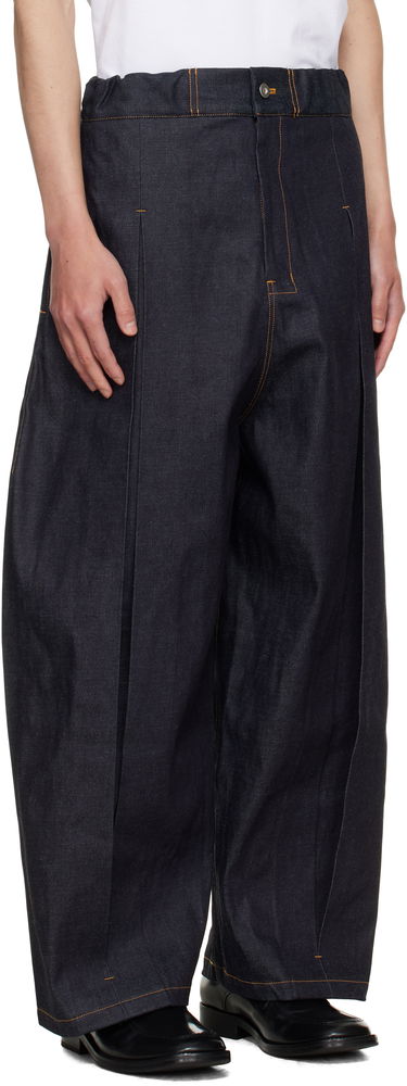 Jeans sage NATION SAGE NATION Box Pleat Jeans Blå | S074 BOX PLEAT TROUSER DENIM D, 4