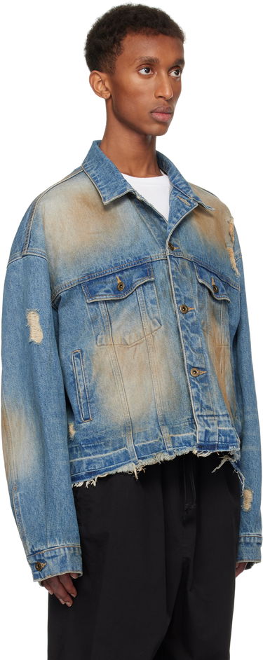 Jakke We11done We11done Distressed Denim Jacket Blå | WD-DJ3-24-310-U-BL, 1