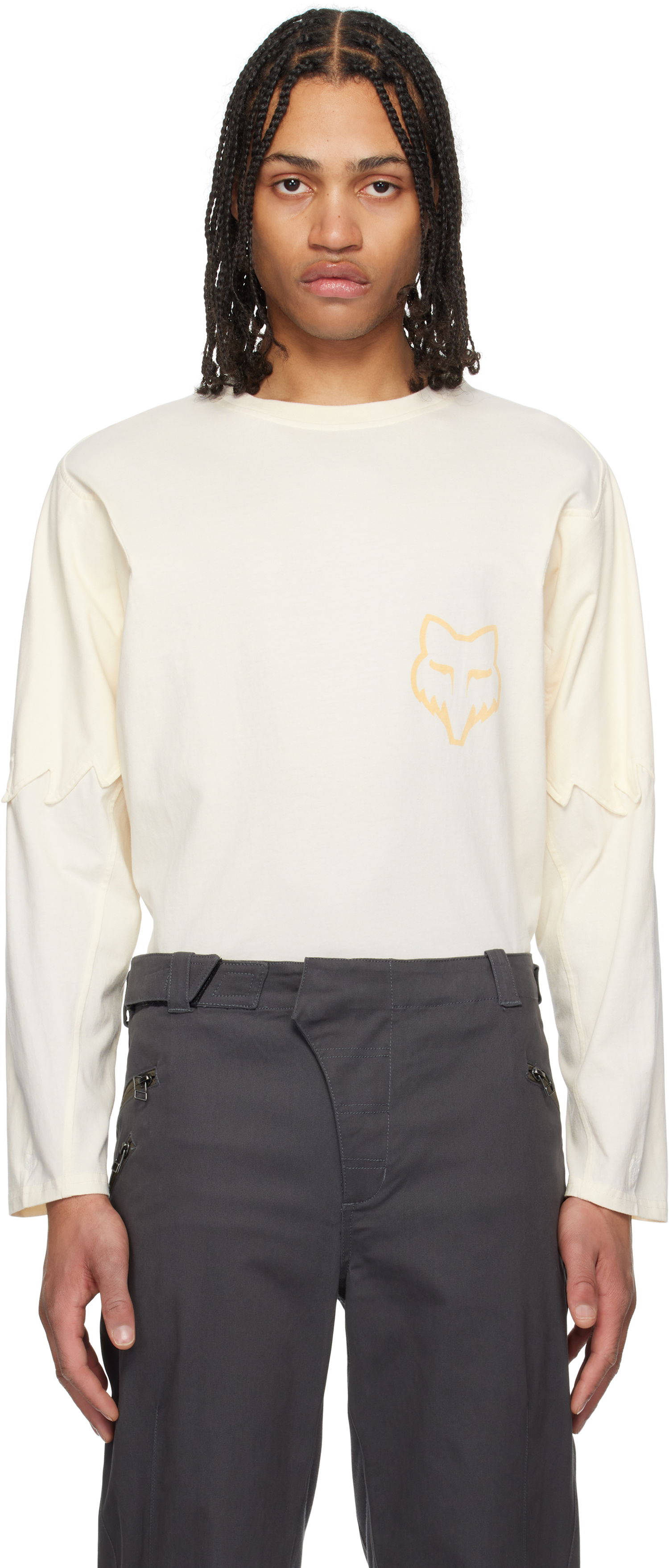 T-shirt KIKO KOSTADINOV Kiko Kostadinov Fox Racing Edition Long Sleeve T-Shirt Beige | 36885-244, 0