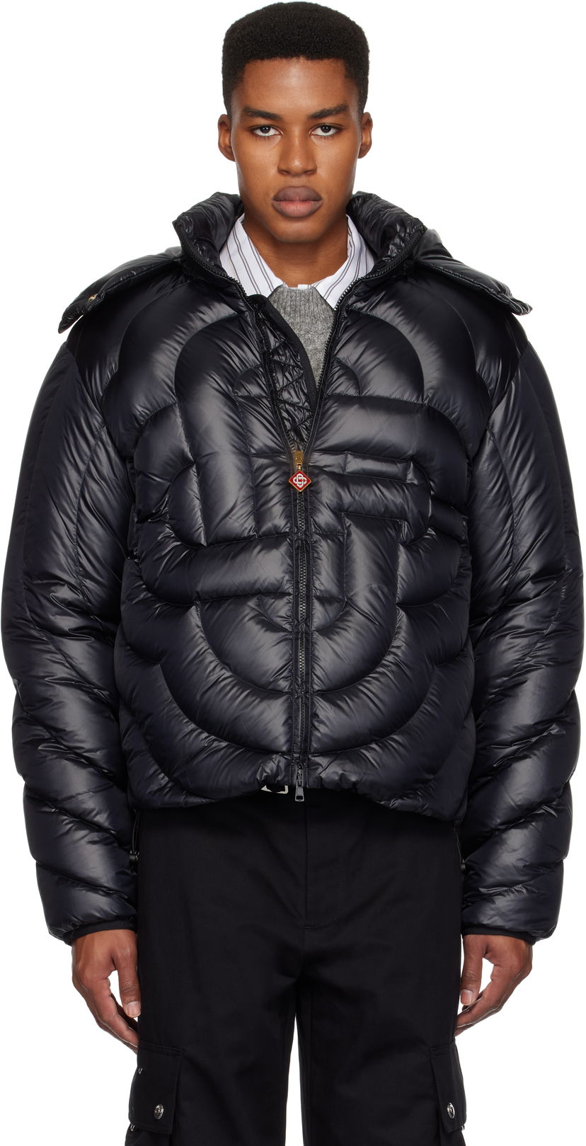 Puffer jakke Casablanca Quilted Puffer Down Jacket Sort | MF24-OT-140-01