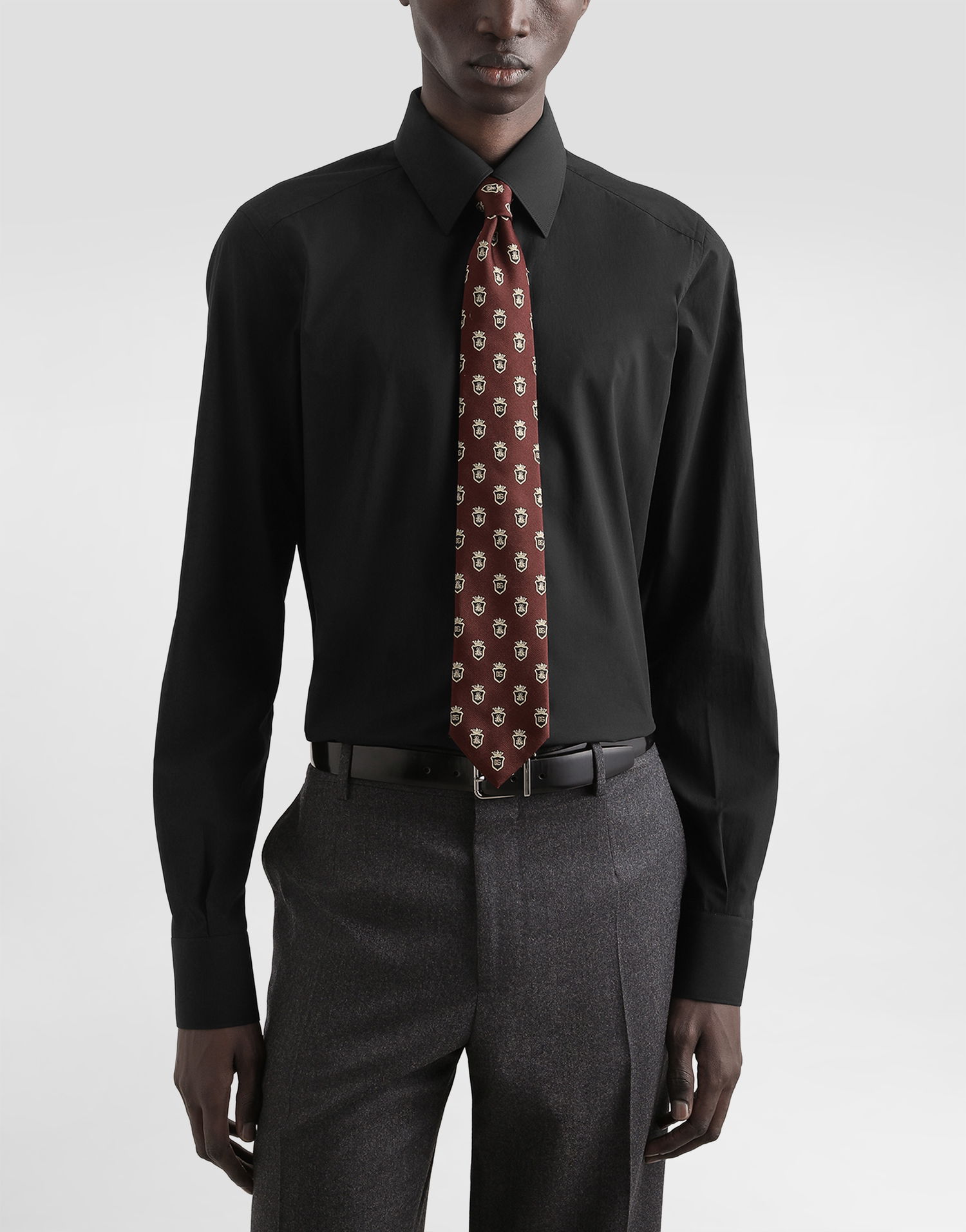Tilbehør Dolce & Gabbana Dolce & Gabbana Heraldic Shields Jacquard Tie Bourgogne | GT147EG0JSER5232, 1