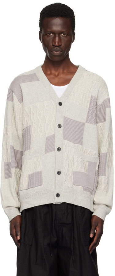 Sweater BEAMS BEAMS PLUS Patchwork Cardigan Grå | 3815-0173-156, 0