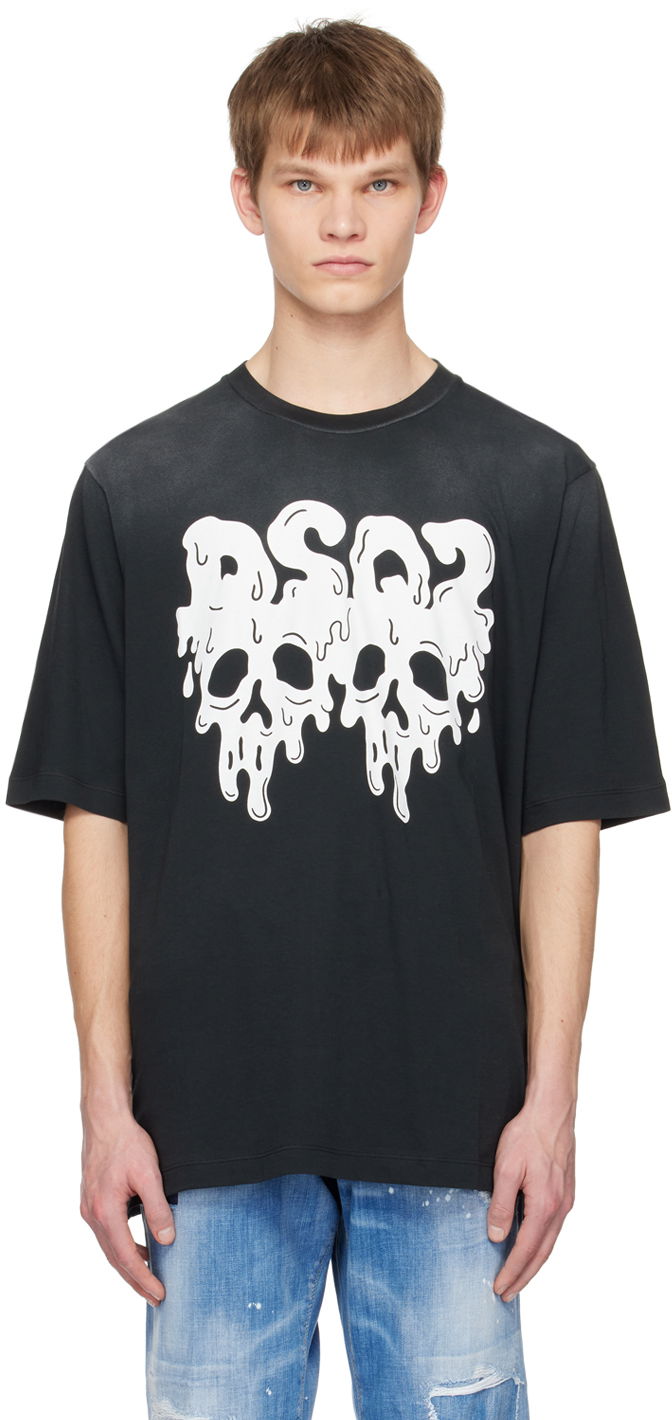 T-shirt DSQUARED2 Dsquared2 After Midnight Goth Skater T-Shirt Sort | S74GD1137_S21600