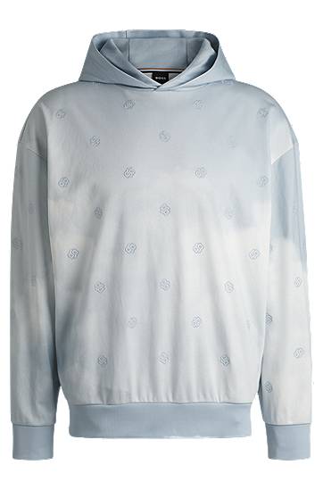 Sweatshirt BOSS Double B Monogram Hoodie Blå | 50531740