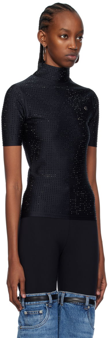 Sweater Coperni Coperni Crystal Embellished Mock Neck Top Sort | COPJS20BIS855, 1