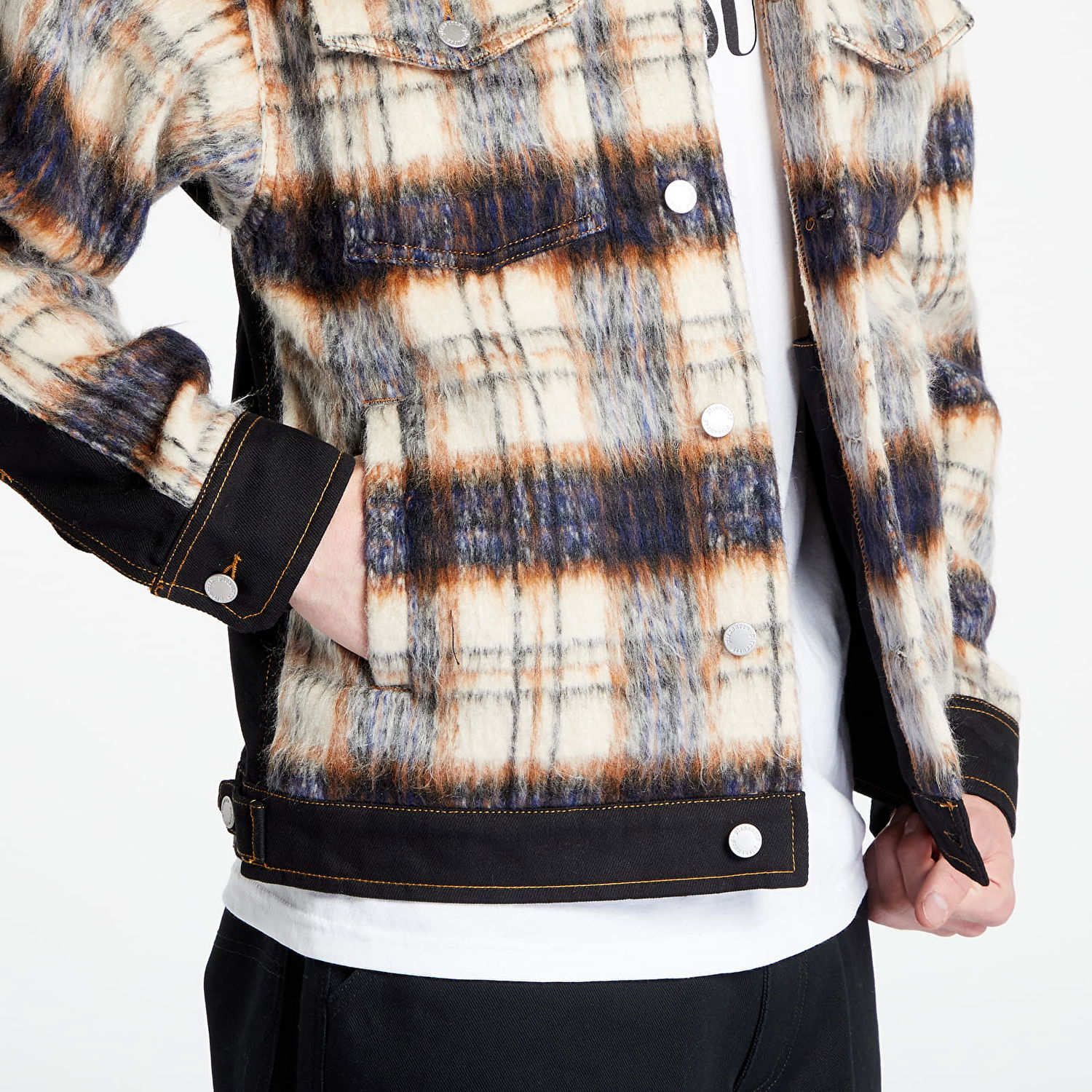 Jakke Pleasures Mental Trucker Jacket Lyserød | P23W027 BLACK, 1