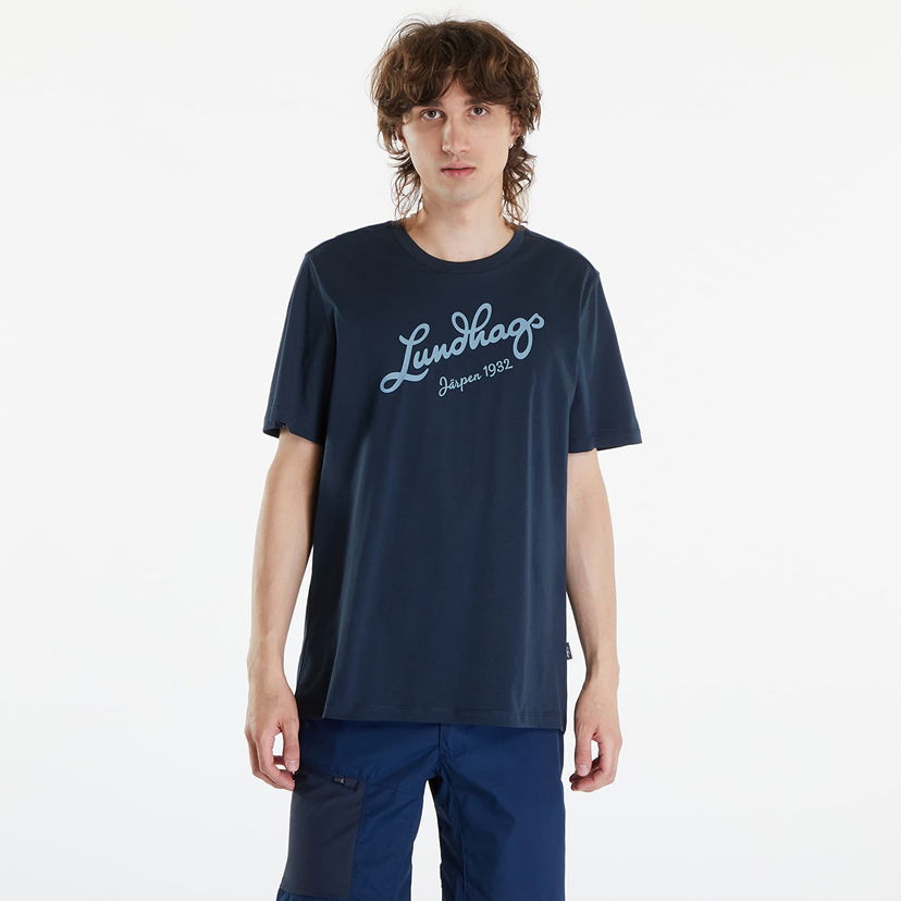 T-shirt Lundhags Lundhags Järpen Logo T-Shirt Mørkeblå | 44317-24-75350