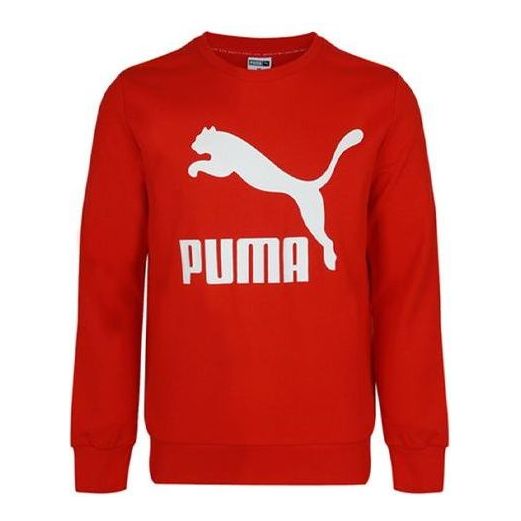 Sweater Puma Essentials Fleece Crew Sweatshirt Rød | 595892-11