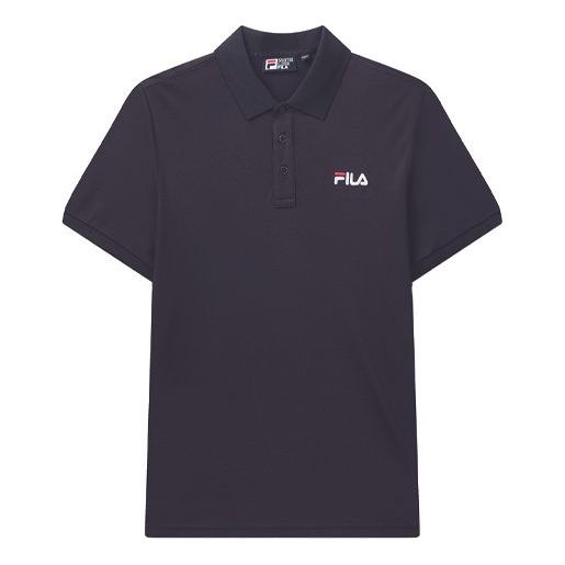 Polo skjorte FILA Logo Embroidered Short Sleeve Polo Mørkeblå | F11M028126F-NV