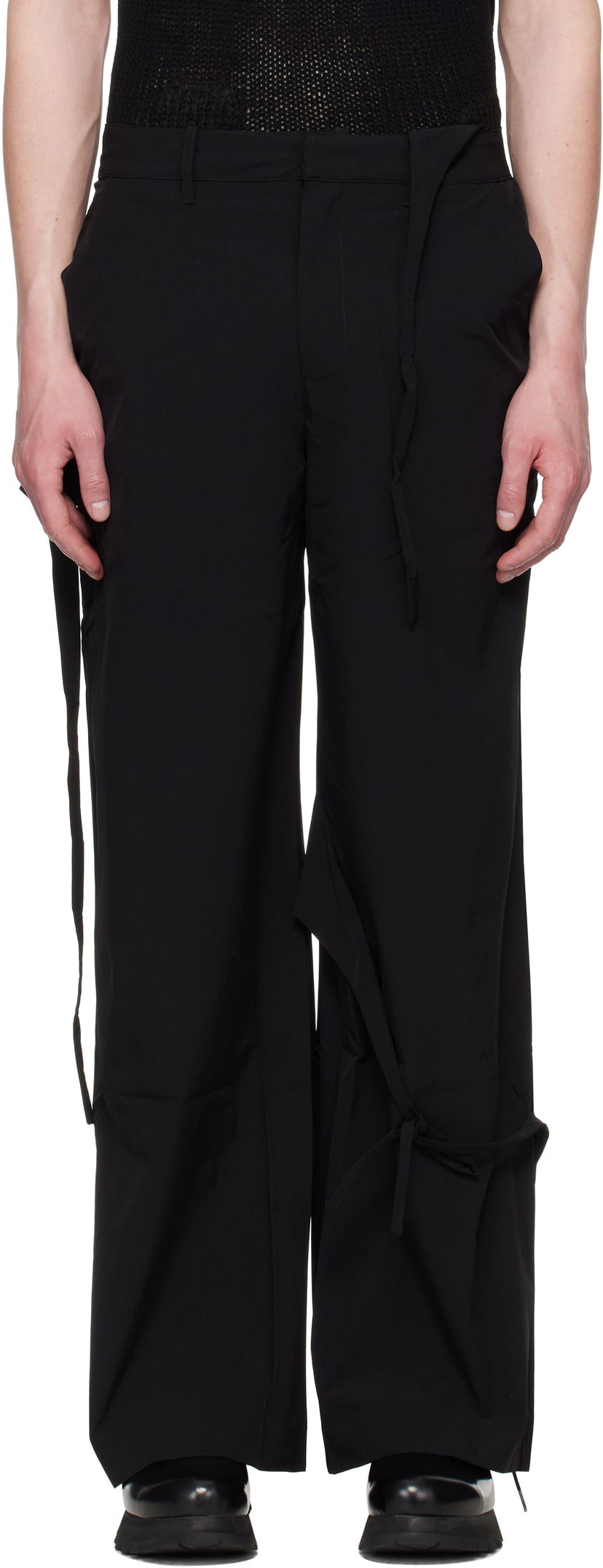 Bukser HELIOT EMIL HELIOT EMIL Lavic Tie Waist Trousers Sort | SS25_M_10_194_BLK01